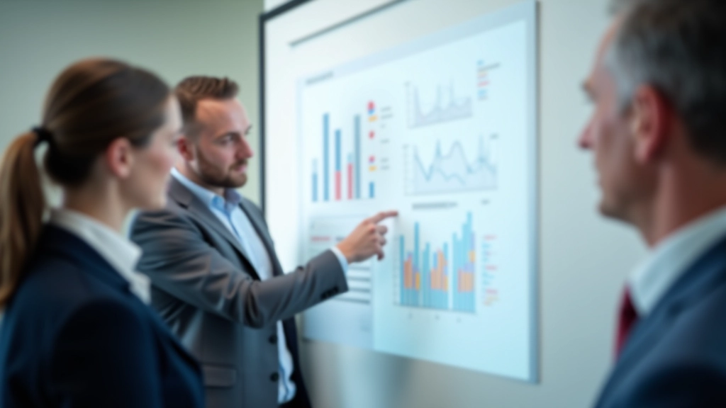 Team bei Strategiebesprechung mit Grafiken