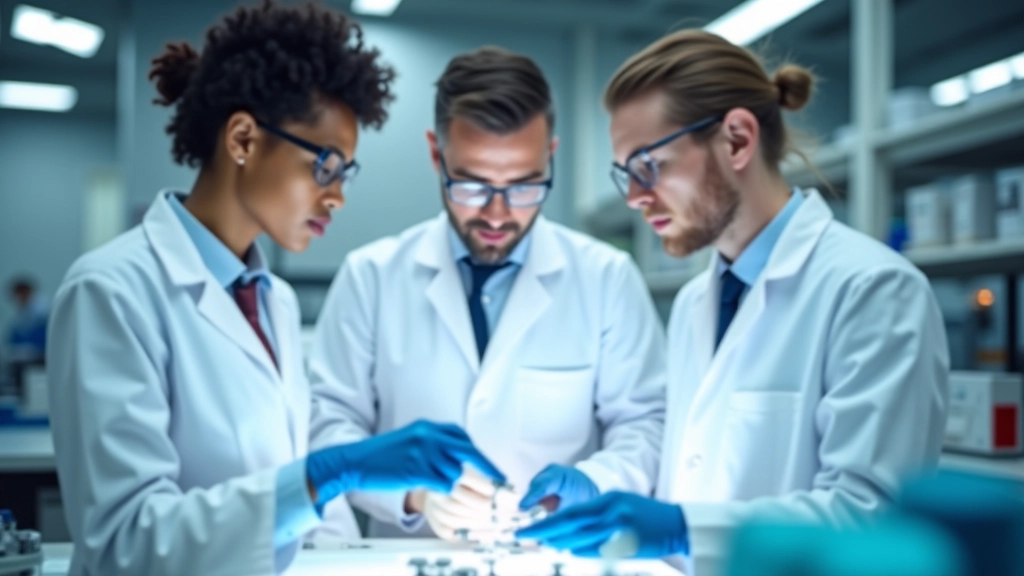 Forschungsteam arbeitet an innovativem Projekt in modernem Labor mit Geräten