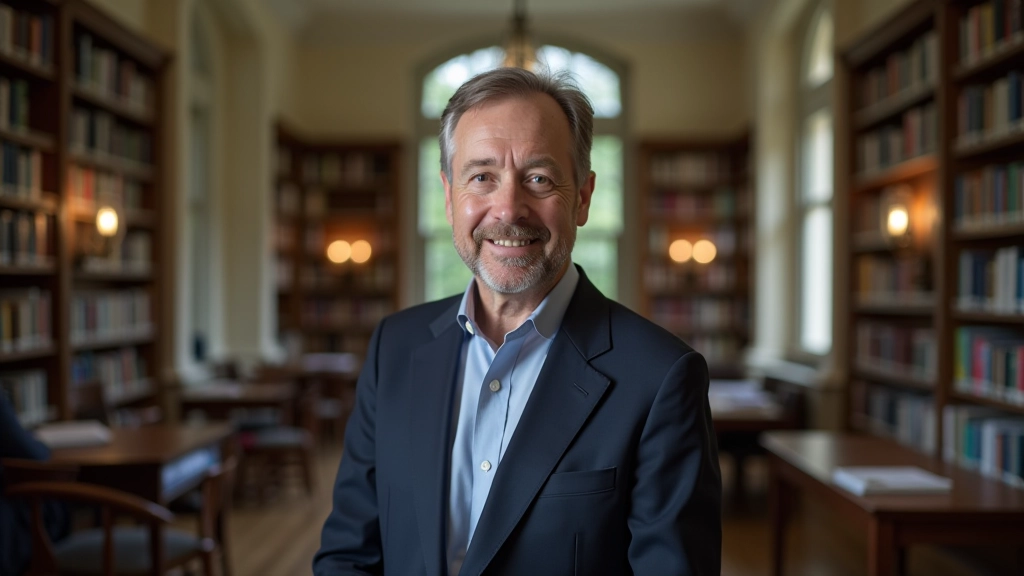 Max-Planck-Institut mit klassischer Architektur und Bibliothek im Inneren