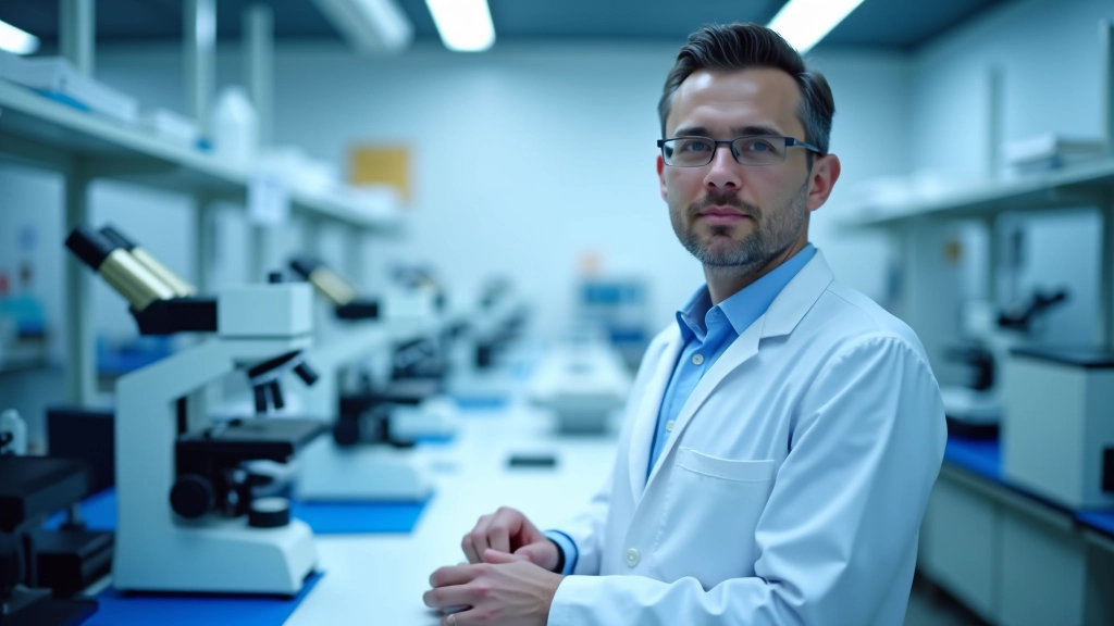 Hochmodernes Forschungslabor mit technologischen Instrumenten und Messinstrumenten, saubere Laborumgebung