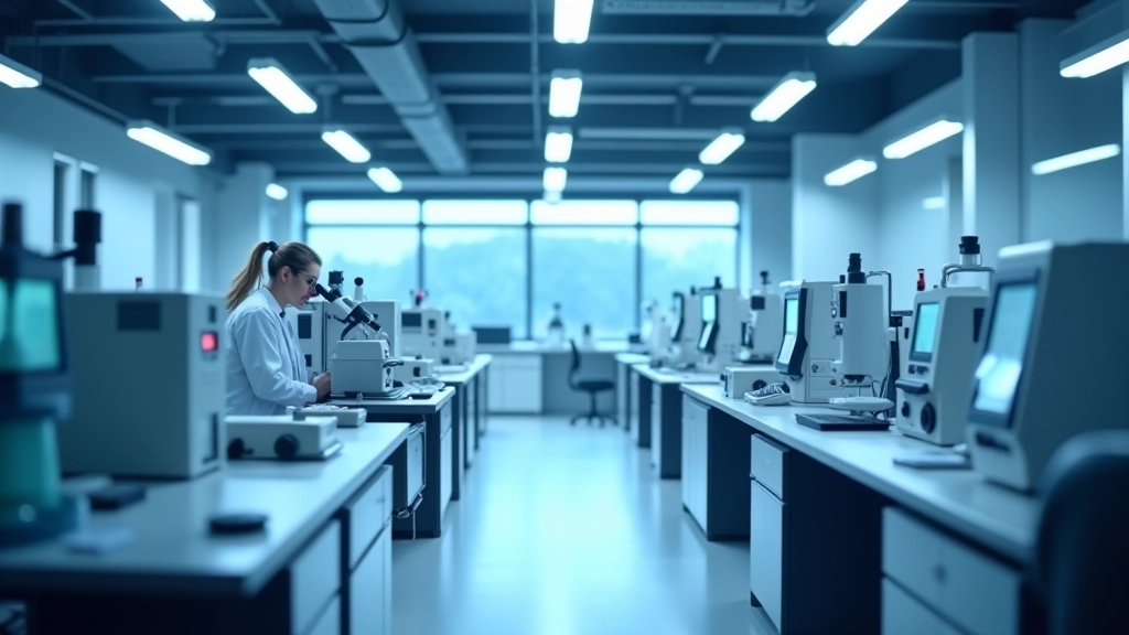 Modernes Forschungslabor mit fortschrittlicher Technologie und wissenschaftlichen Geräten