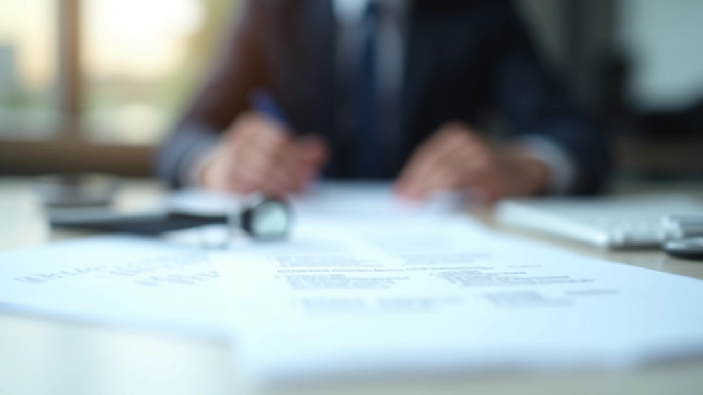 Patent-Dokumente und Formulare auf einem Schreibtisch mit Lupe und Stift